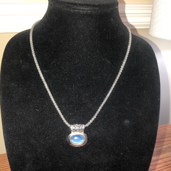 Cookie Lee Jewelry - Costume jewelry necklace silver scrollwork blue